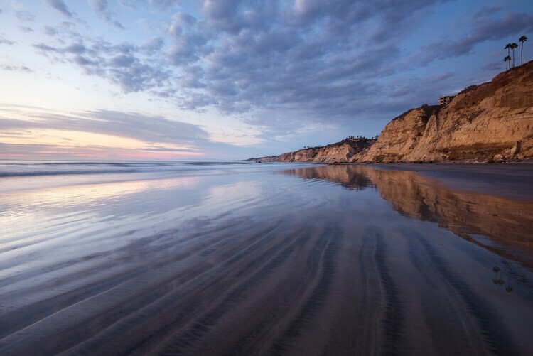 Long expanse of beach